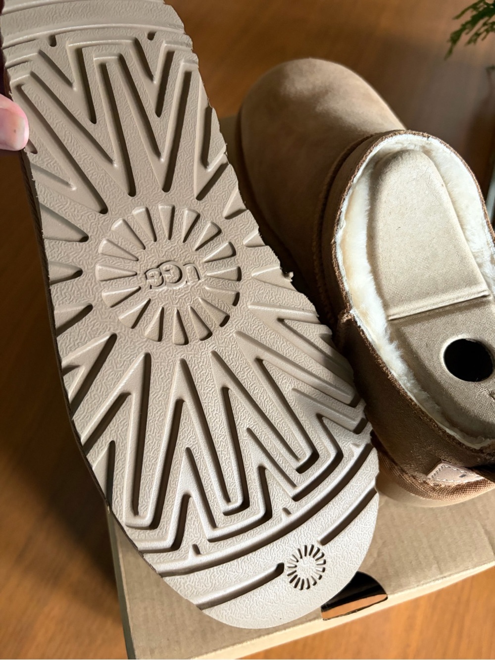 UGG Chestnut Suede Slip-On Slippers - Picture 4 of 10